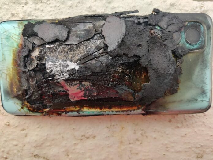 Twitter user shares that his OnePlus Nord 2 blasted and caught fire